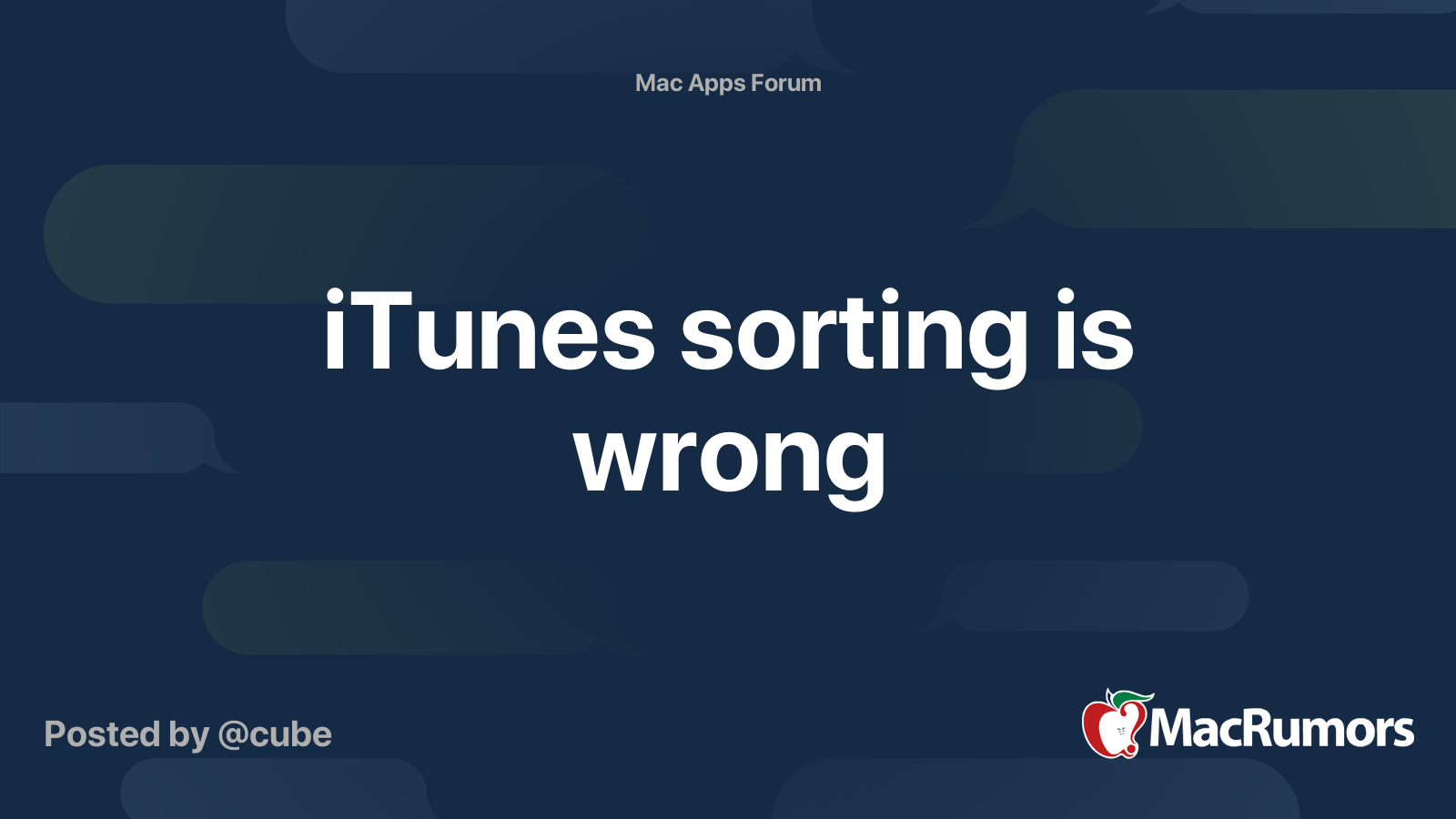 iTunes sorting is wrong | MacRumors Forums