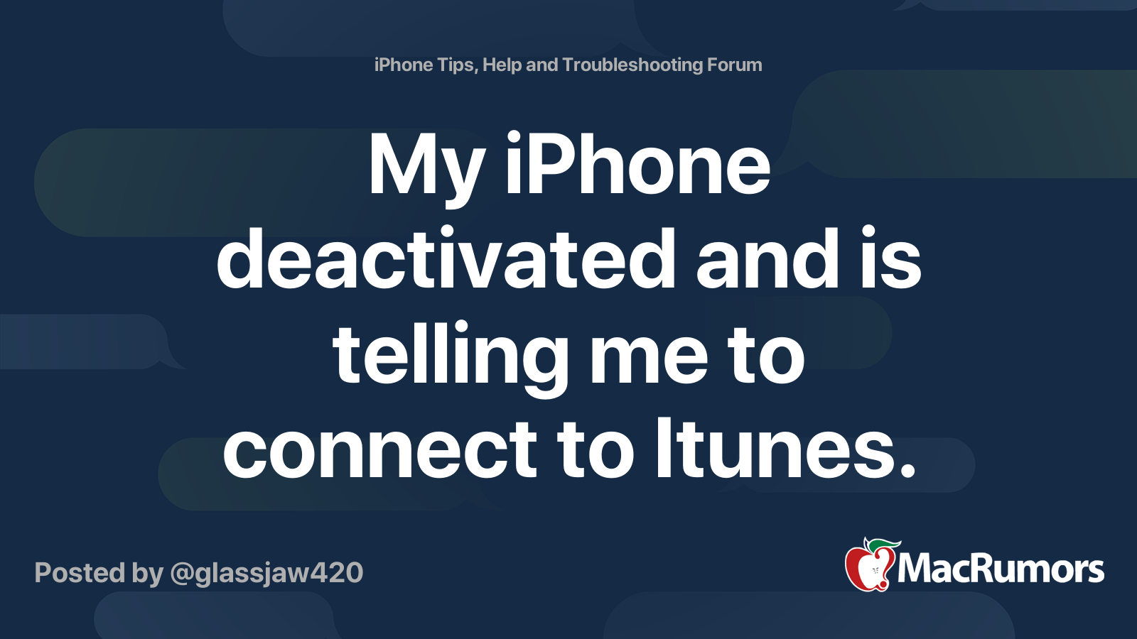 iphone 8 deactivated connect to itunes