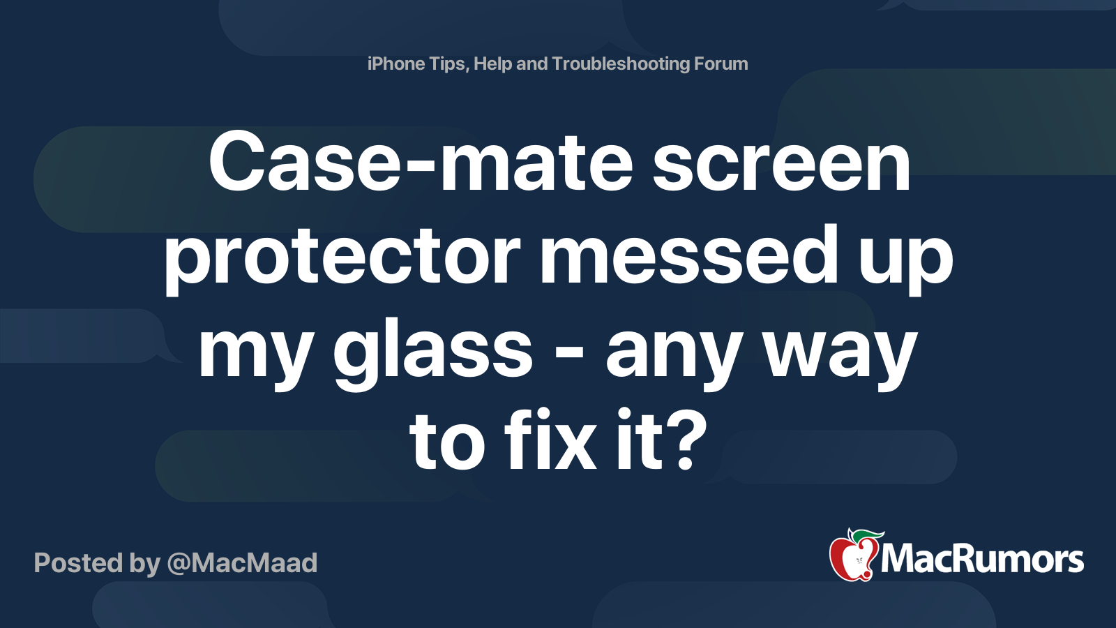 Casemate screen protector messed up my glass any way to fix it