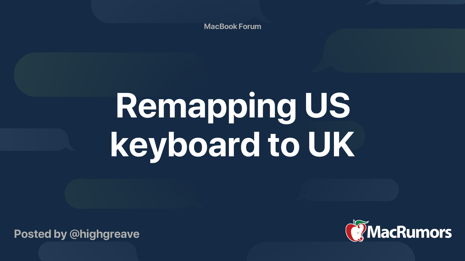Remapping US keyboard to UK MacRumors Forums