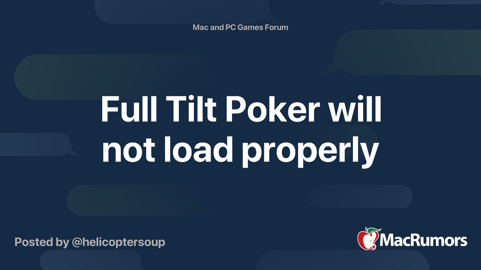 Full Tilt Poker Not Loading