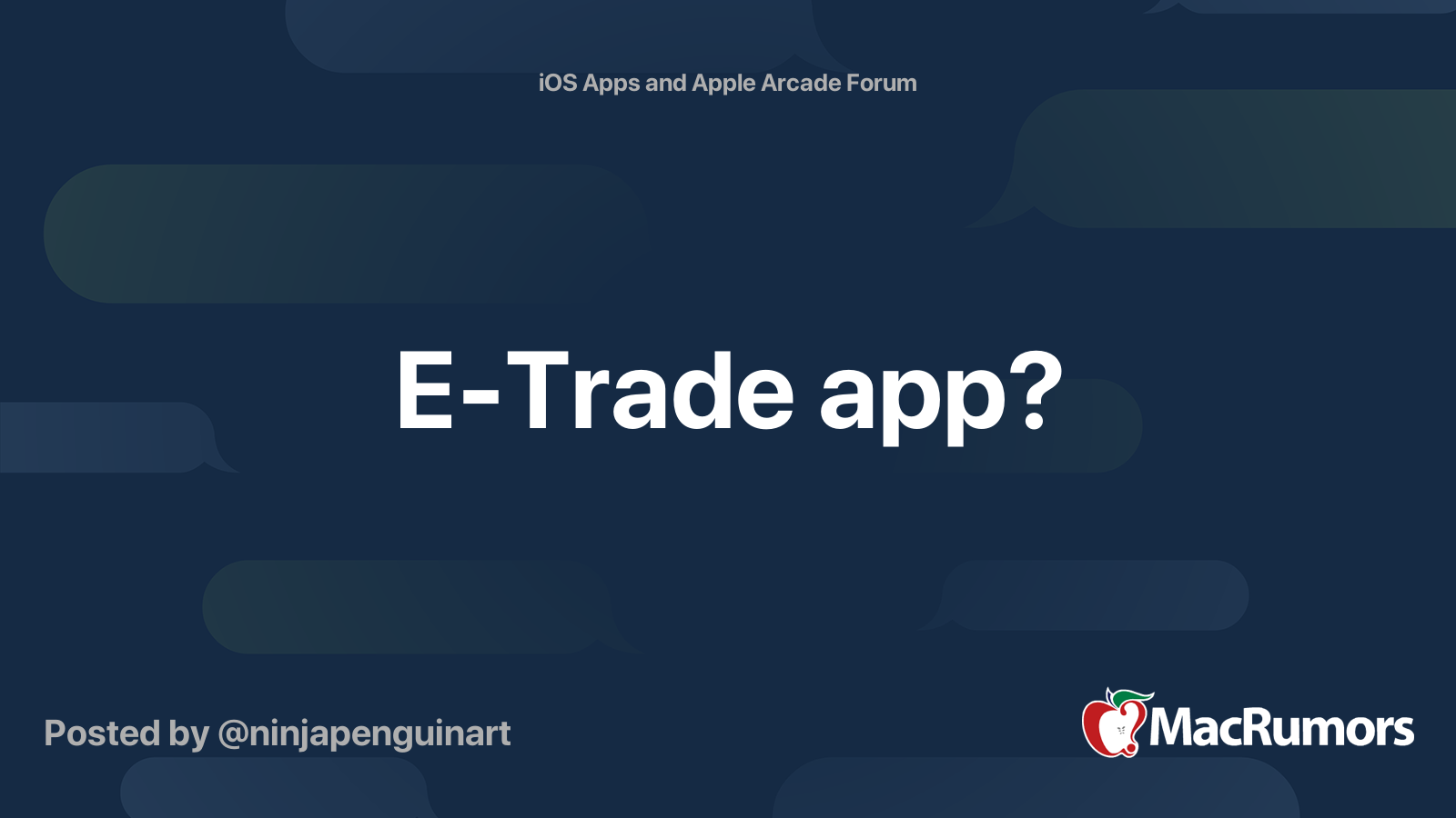 ETrade app? MacRumors Forums