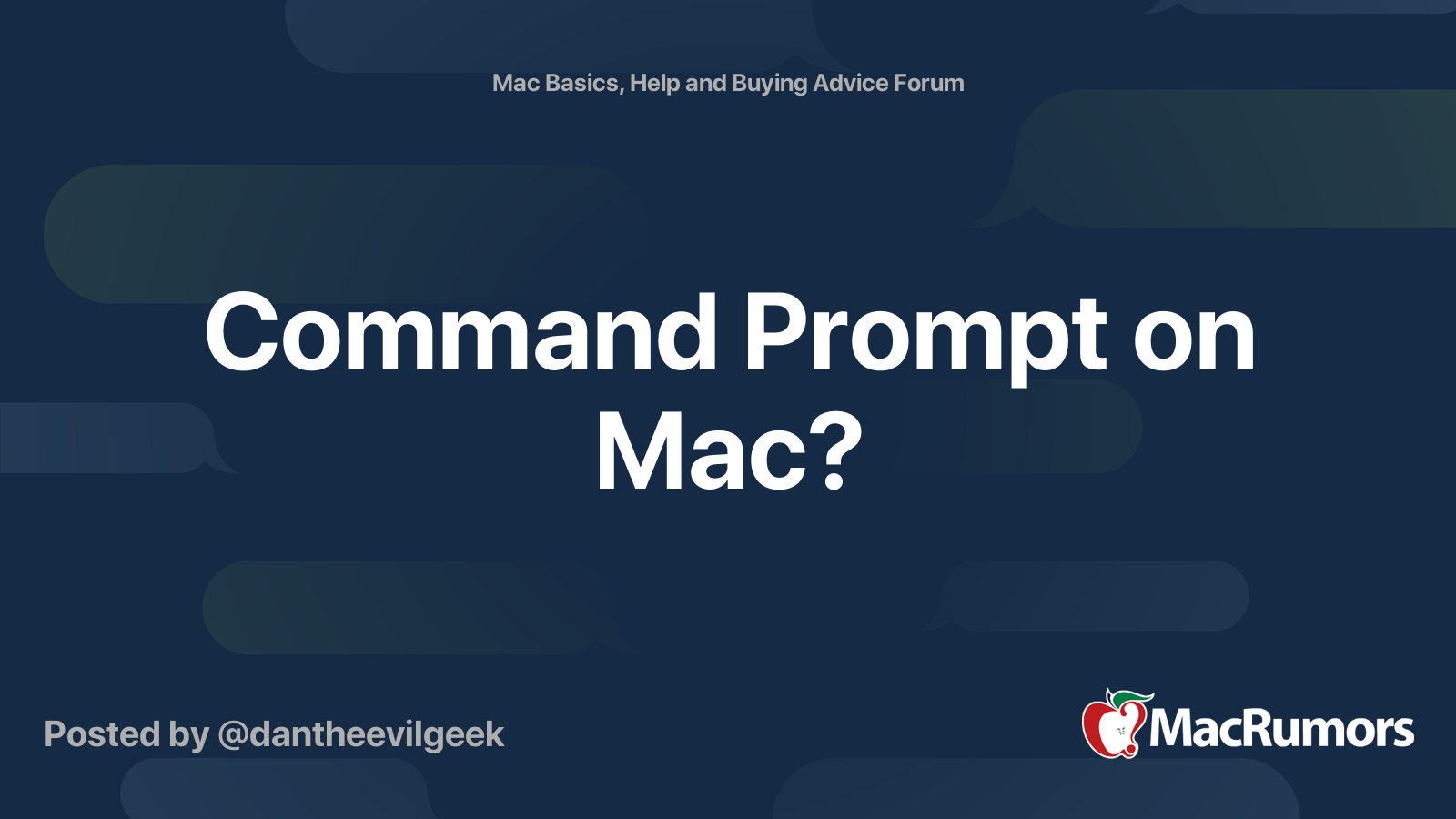 Command prompt on mac macrumors forums