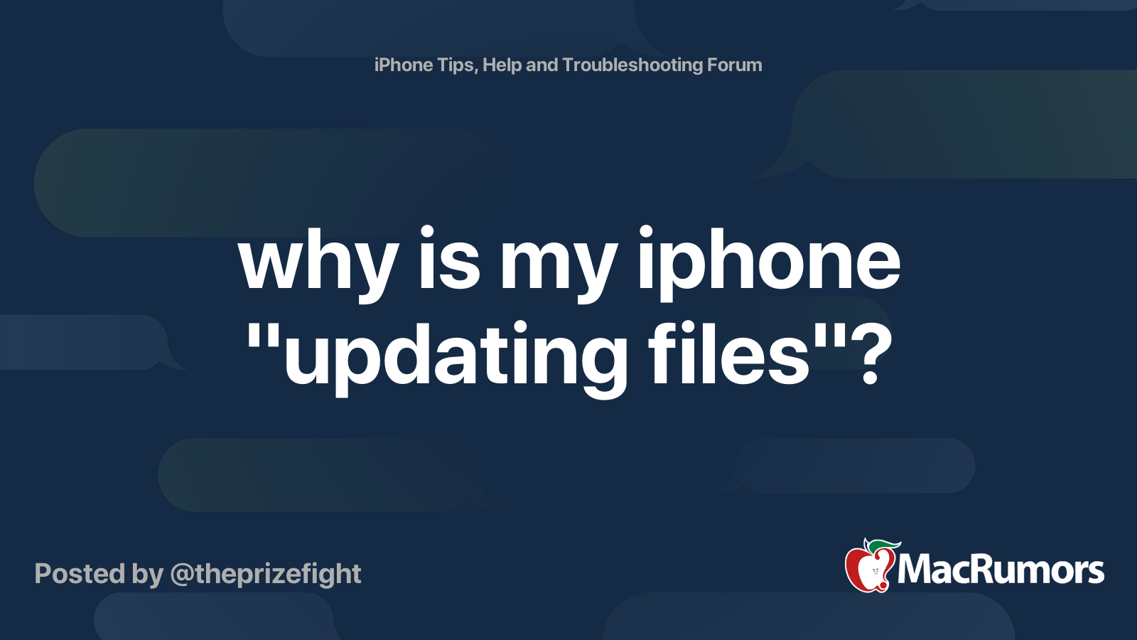 Why is my iphone updating files macrumors forums