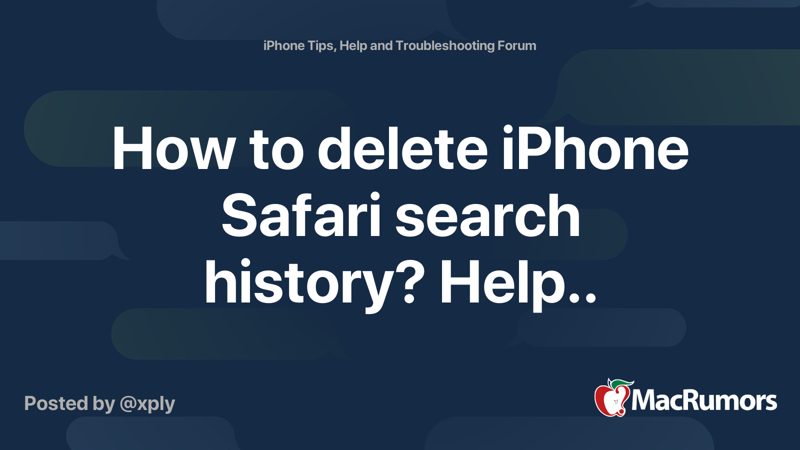 how-to-delete-iphone-safari-search-history-help-macrumors-forums