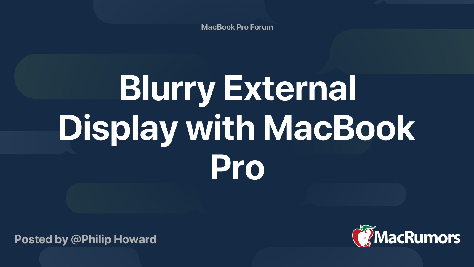 Blurry External Display with MacBook Pro MacRumors Forums