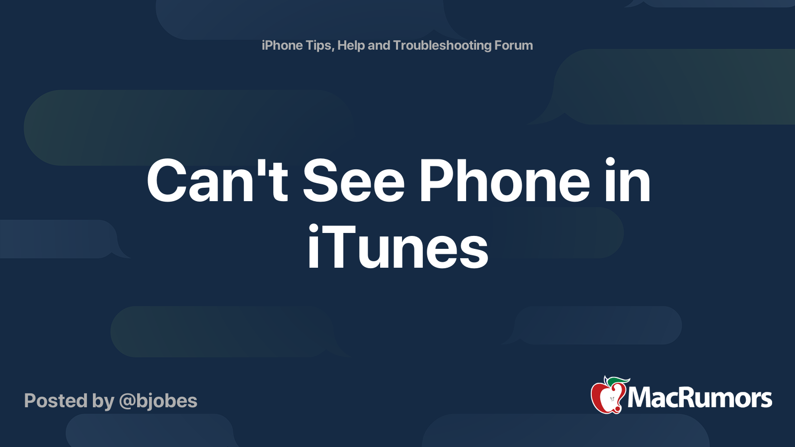 Can t See Phone In ITunes MacRumors Forums