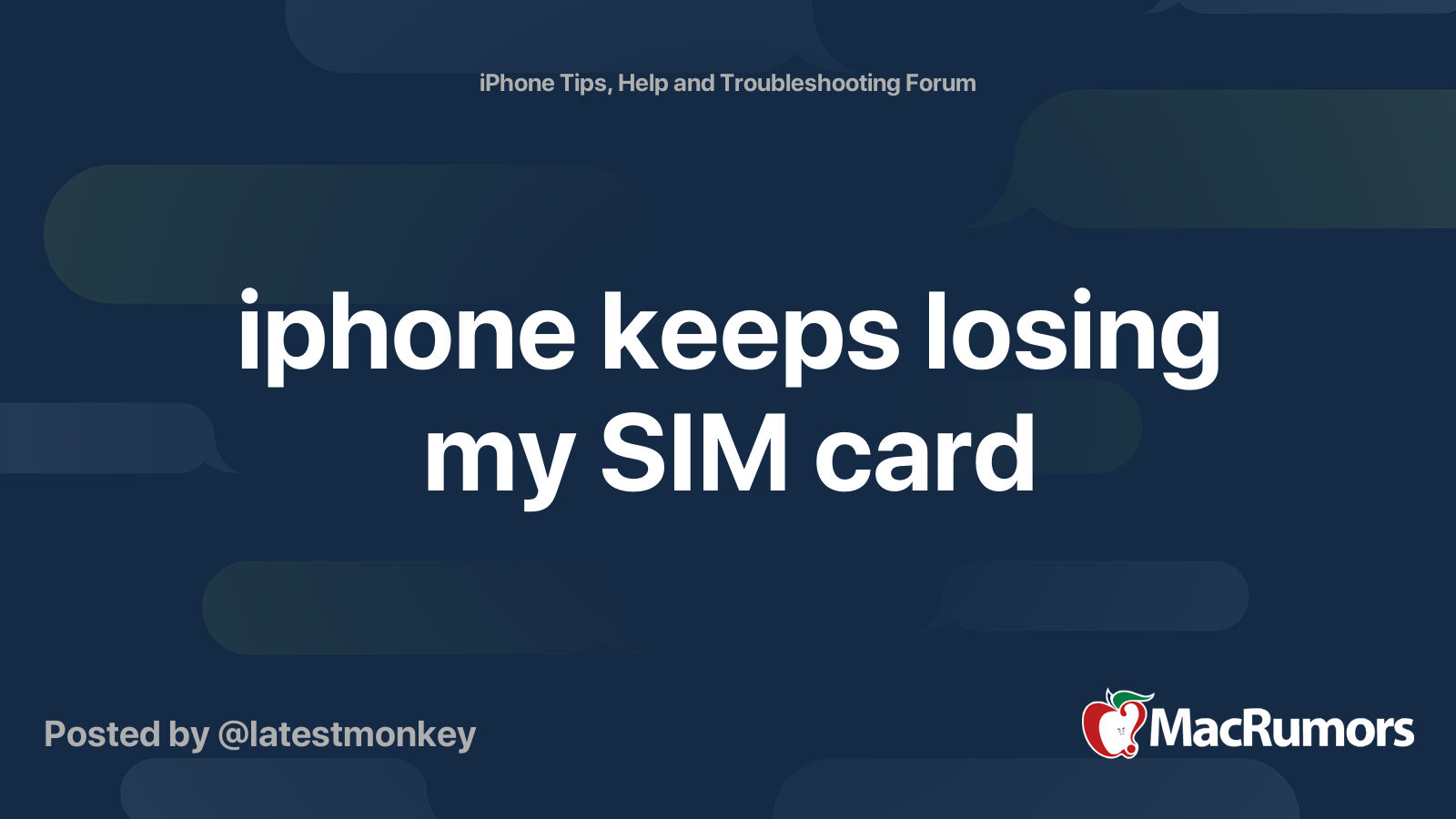 iphone keeps losing my SIM card | MacRumors Forums