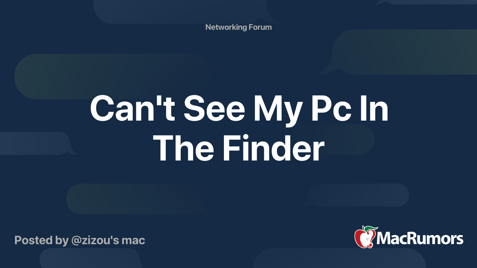 Can't See My Pc In The Finder MacRumors Forums