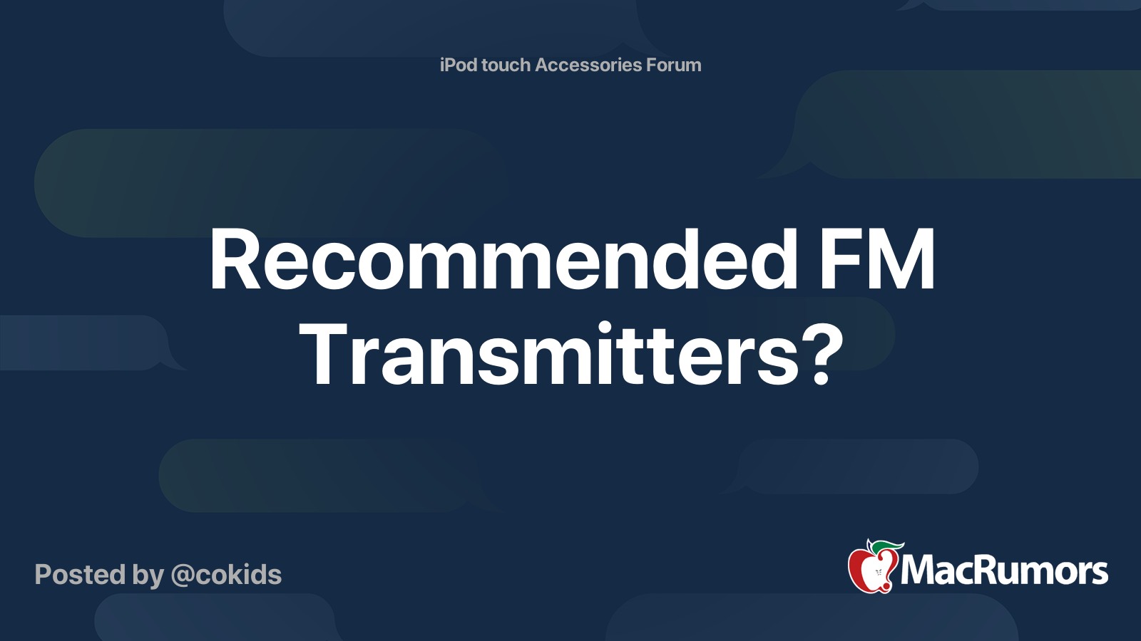 FM Transmitters? MacRumors Forums