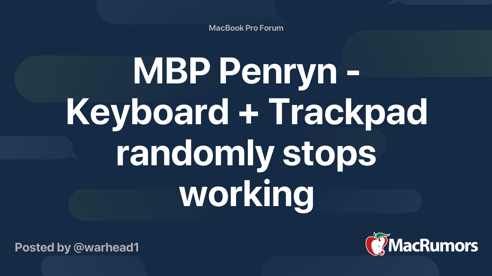 MBP Penryn Keyboard + Trackpad randomly stops working MacRumors Forums