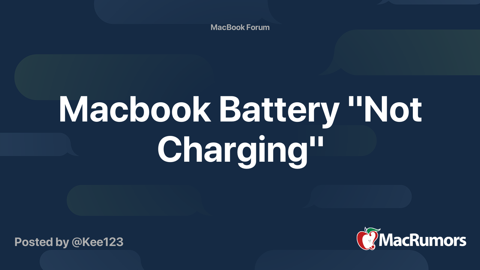 Macbook Battery "Not Charging" MacRumors Forums