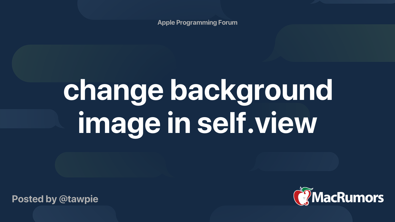 Change Background Image In Self view MacRumors Forums