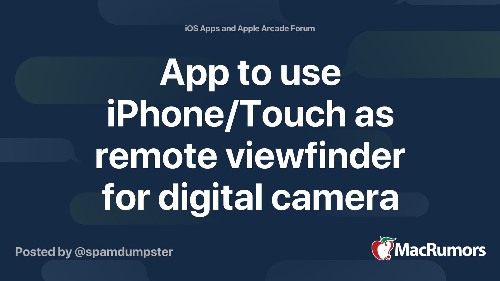 App to use iPhone/Touch as remote viewfinder for digital camera