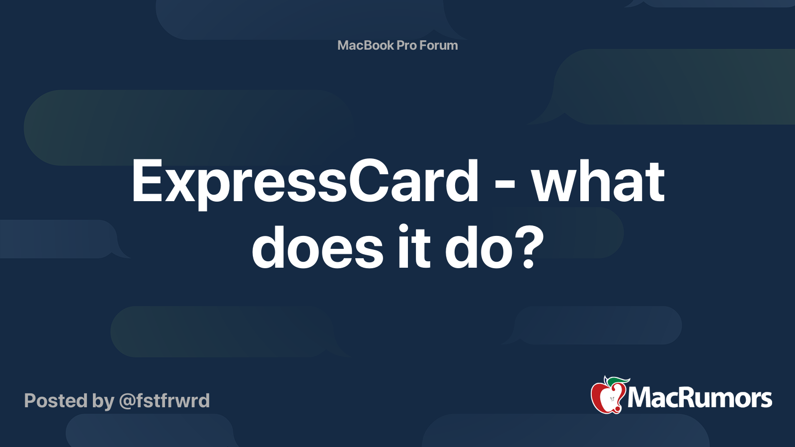 ExpressCard - what does it do? | MacRumors Forums