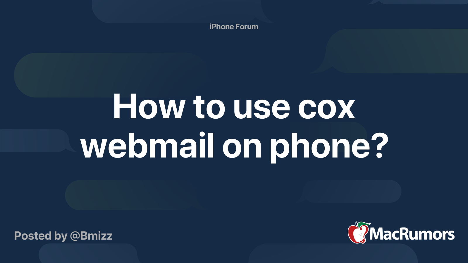 How to use cox webmail on phone? MacRumors Forums