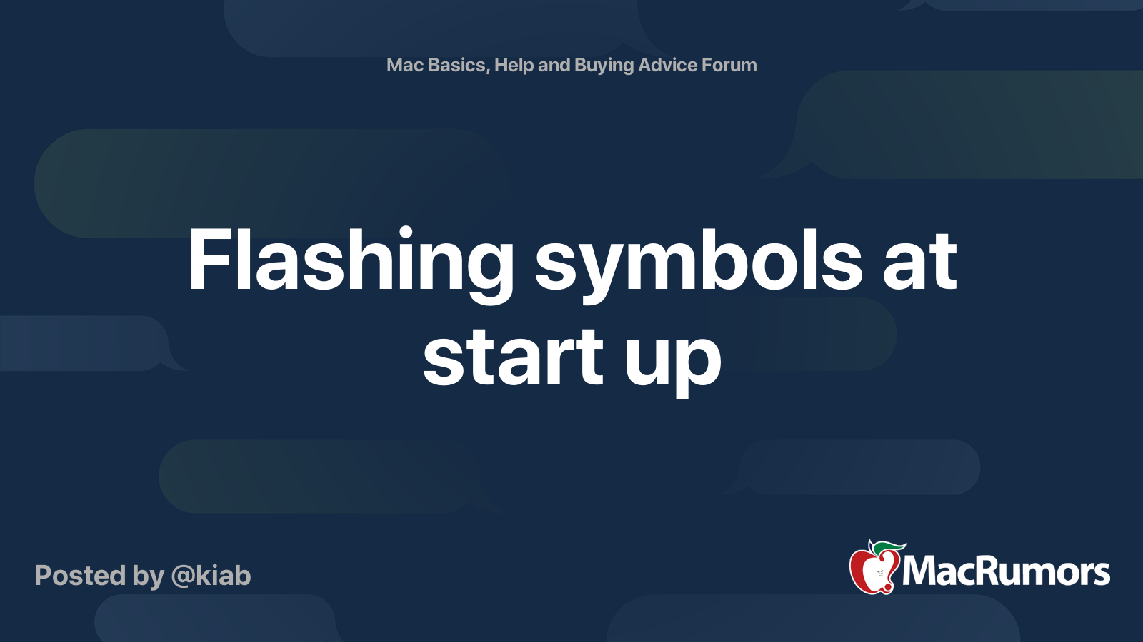 Flashing symbols at start up MacRumors Forums