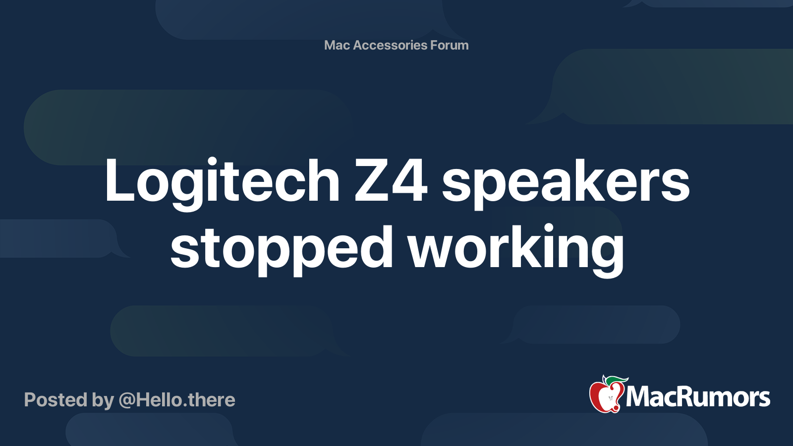 Logitech Z4 speakers stopped working MacRumors Forums
