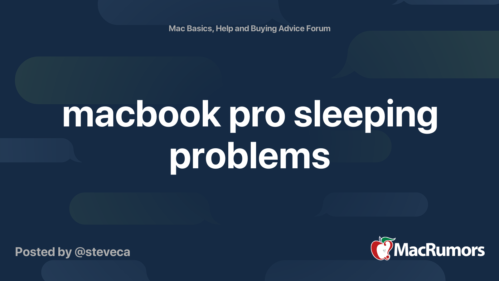 macbook pro sleeping problems MacRumors Forums
