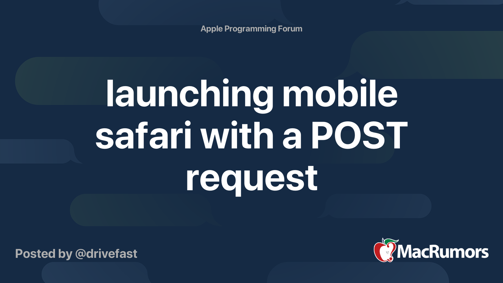 launching mobile safari with a POST request MacRumors Forums