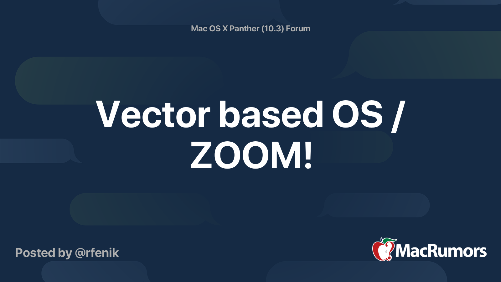 Vector based OS / ZOOM! | MacRumors Forums