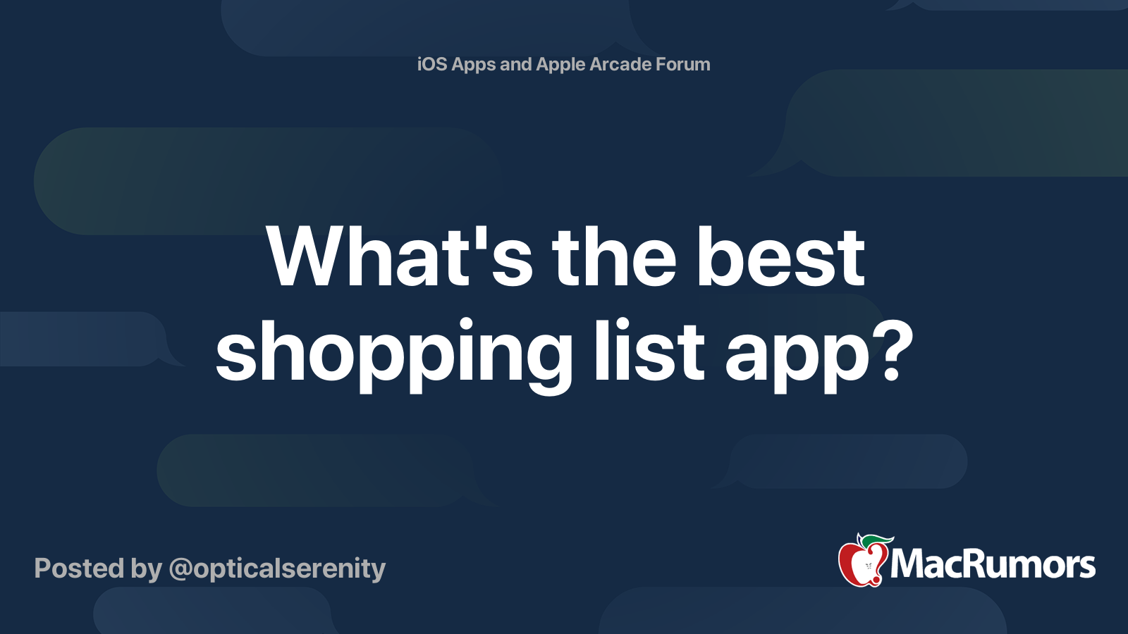 What S The Best Shopping List App Macrumors Forums