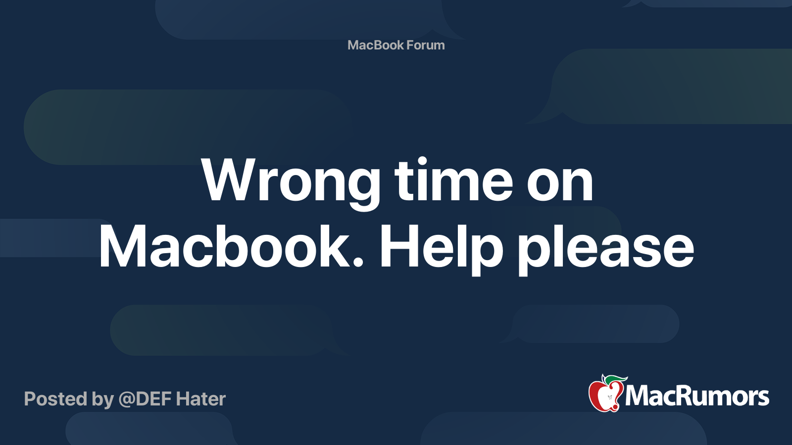 Wrong time on Macbook. Help please MacRumors Forums