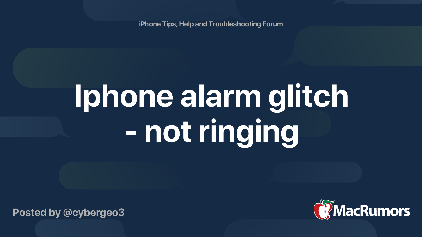 Iphone alarm glitch not ringing MacRumors Forums
