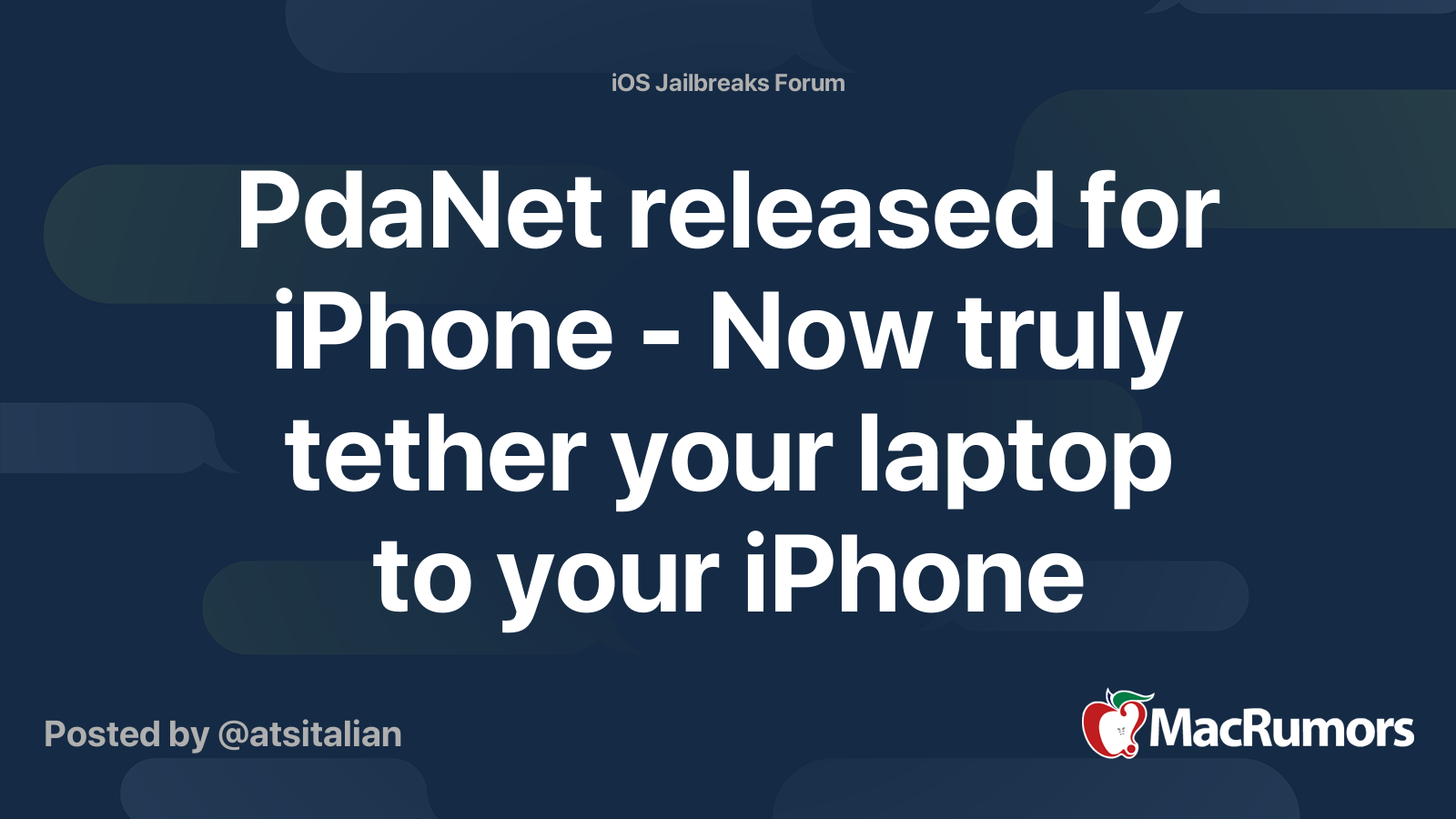 released for iPhone Now truly tether your laptop to your