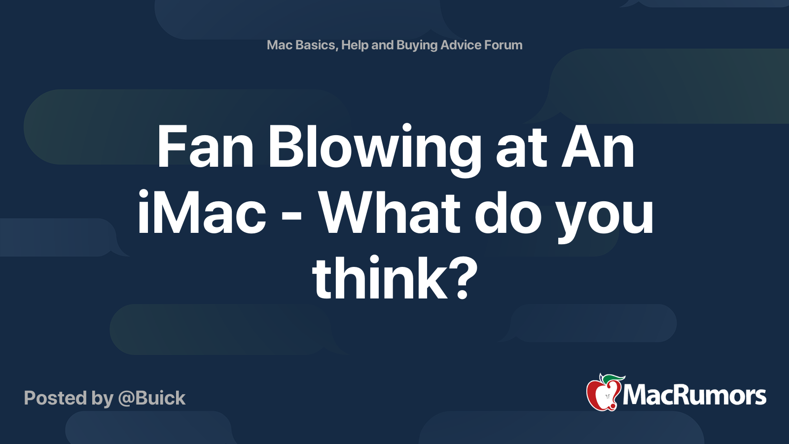 Fan Blowing at An iMac - What do you think? | MacRumors Forums