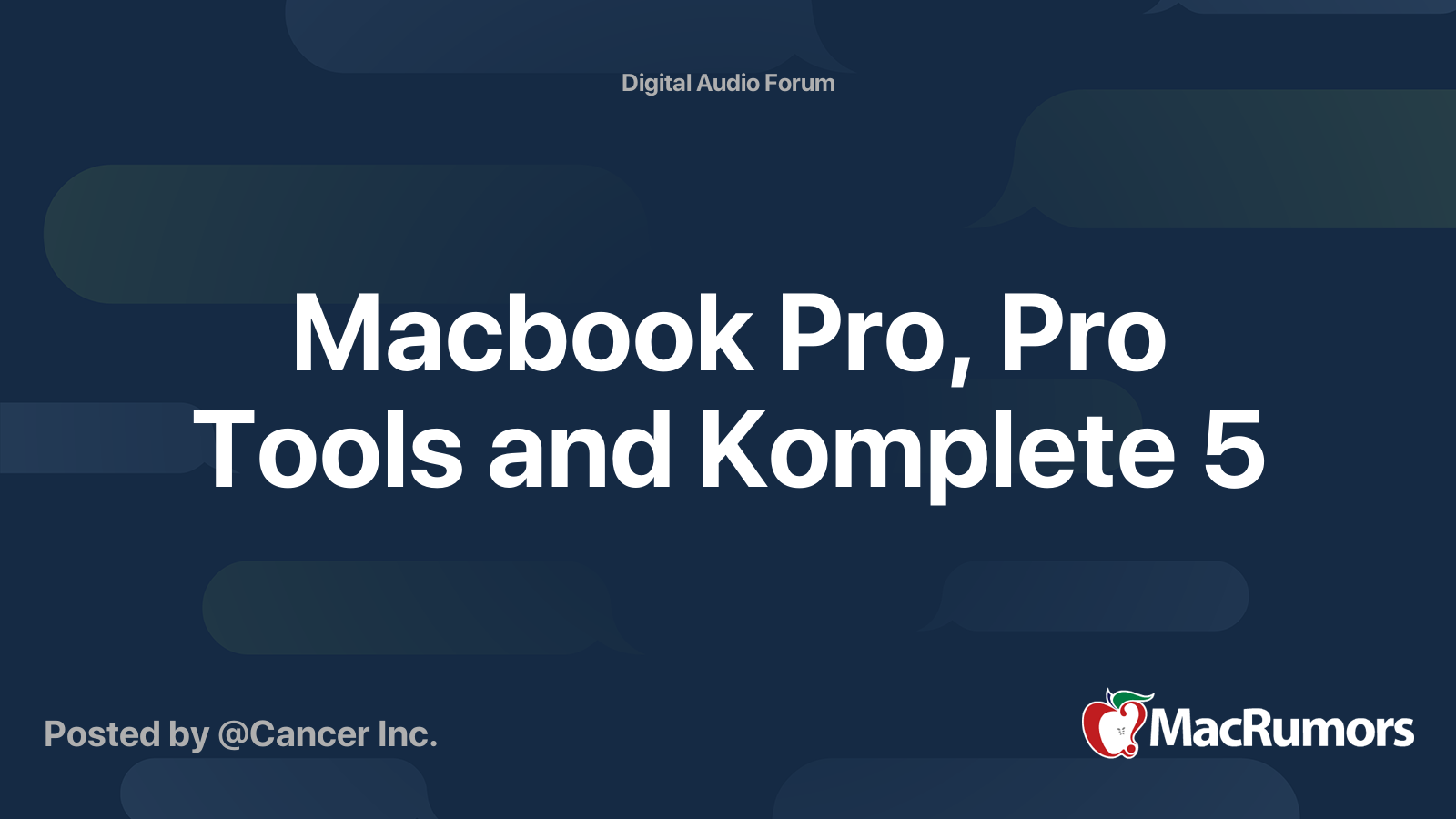 Macbook Pro, Pro Tools and Komplete 5 | MacRumors Forums