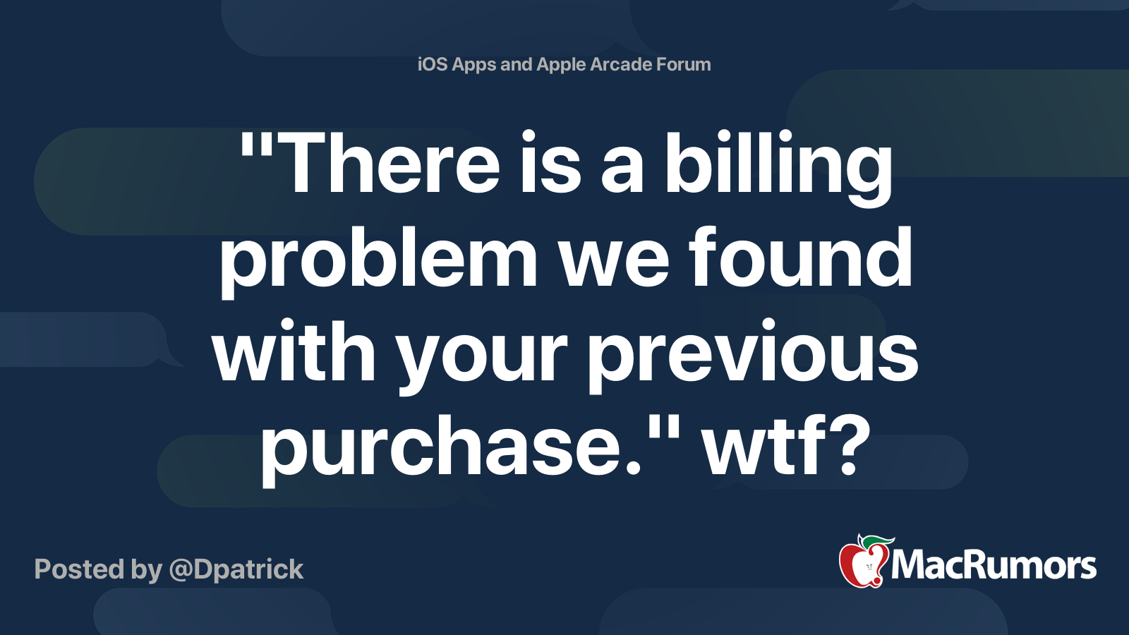 "There is a billing problem we found with your previous purchase." wtf