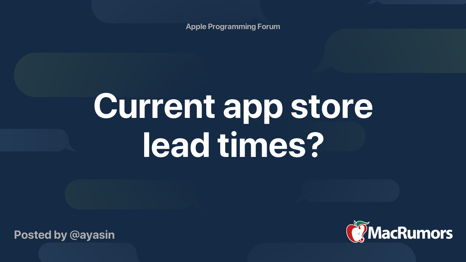 Current app store lead times? MacRumors Forums