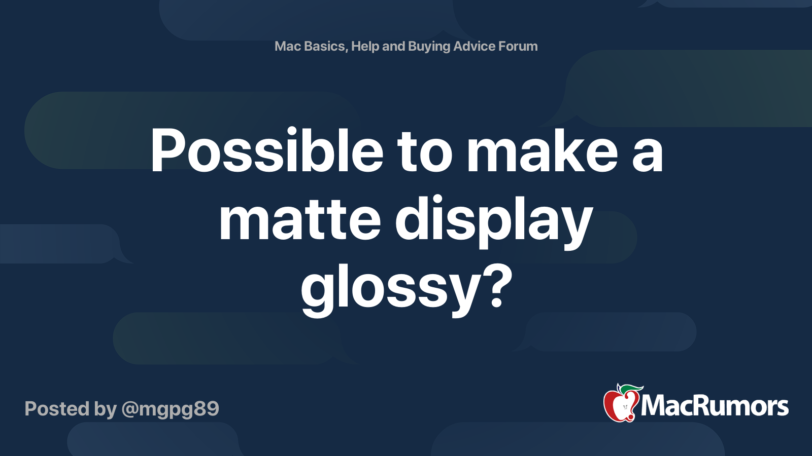 Download Possible To Make A Matte Display Glossy Macrumors Forums