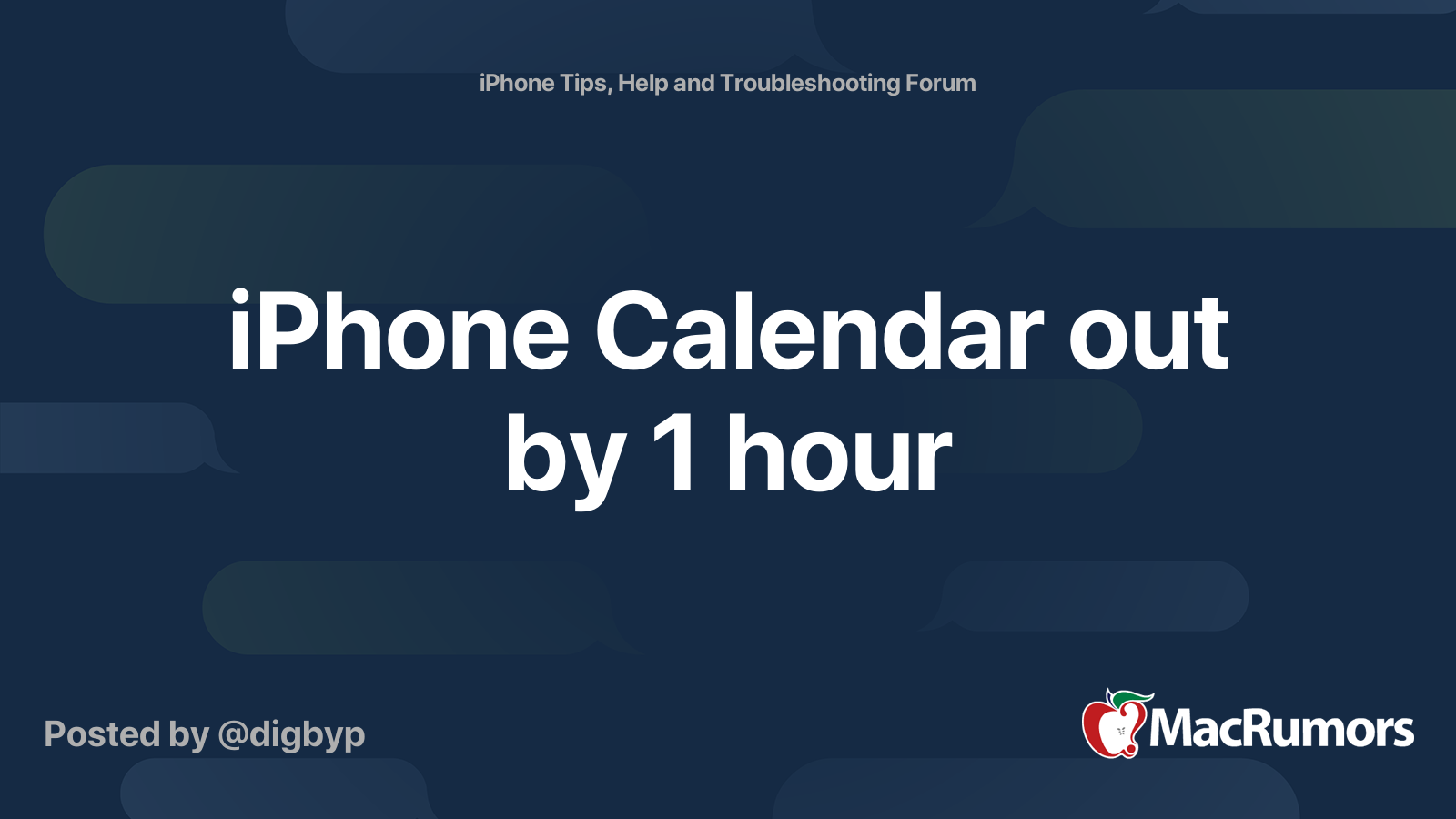 iPhone Calendar out by 1 hour MacRumors Forums