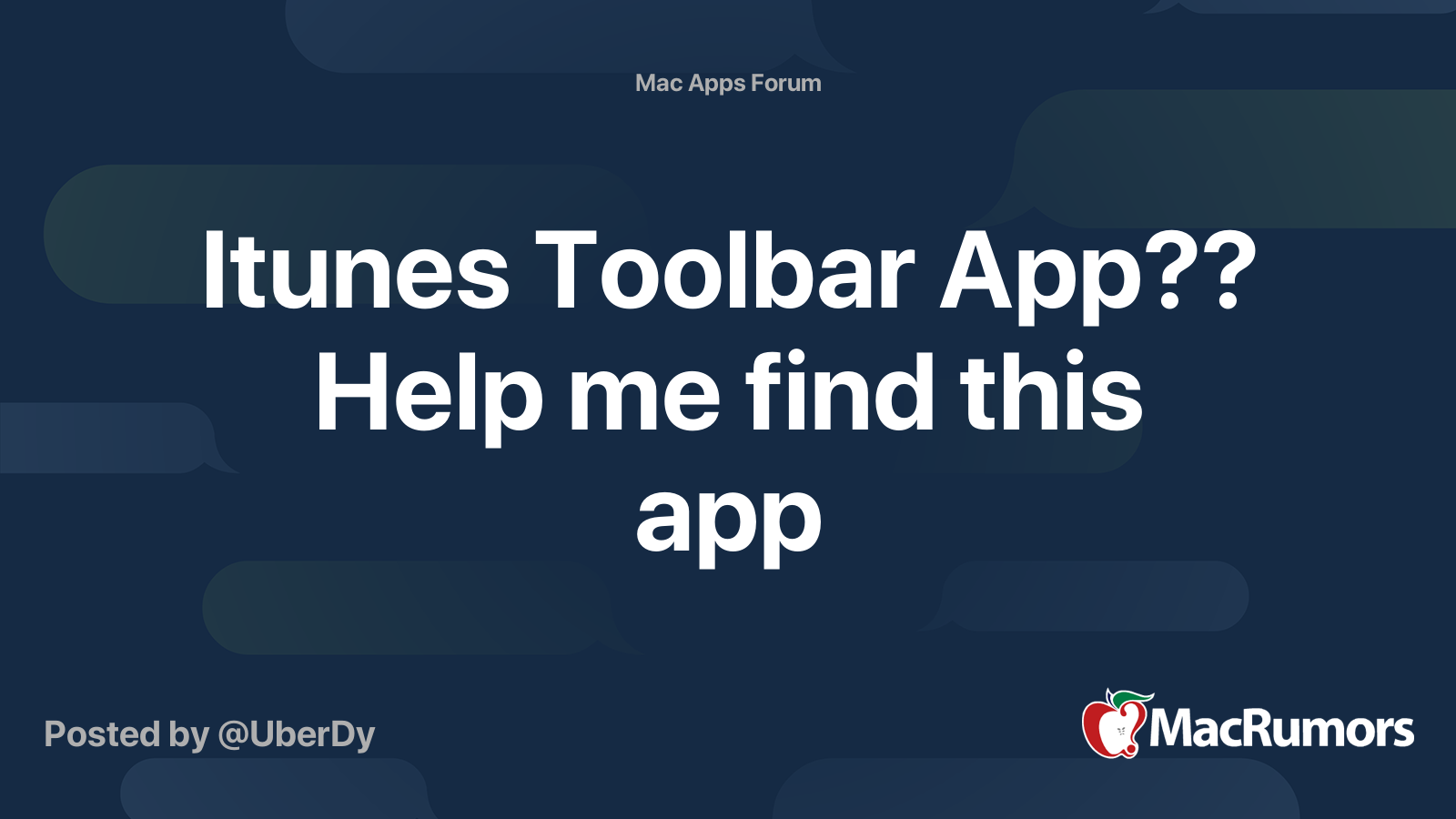 Itunes Toolbar App?? Help me find this app MacRumors Forums
