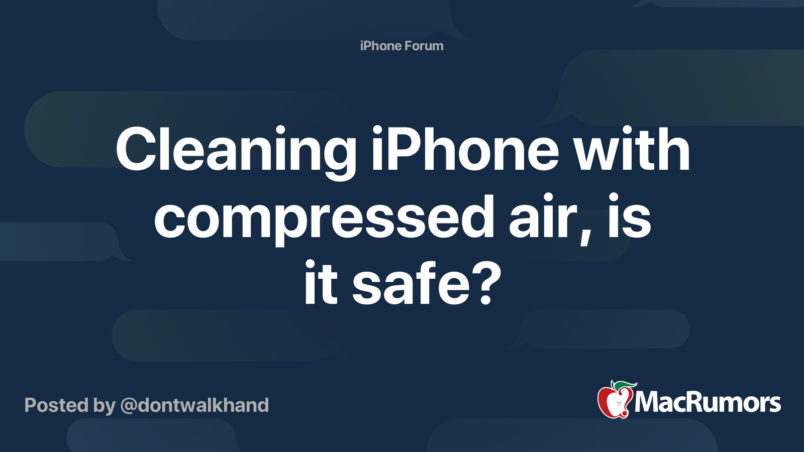 Cleaning iPhone with compressed air, is it safe? MacRumors Forums