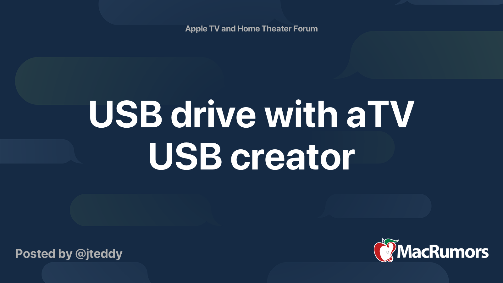 gammel radar kompliceret USB drive with aTV USB creator | MacRumors Forums