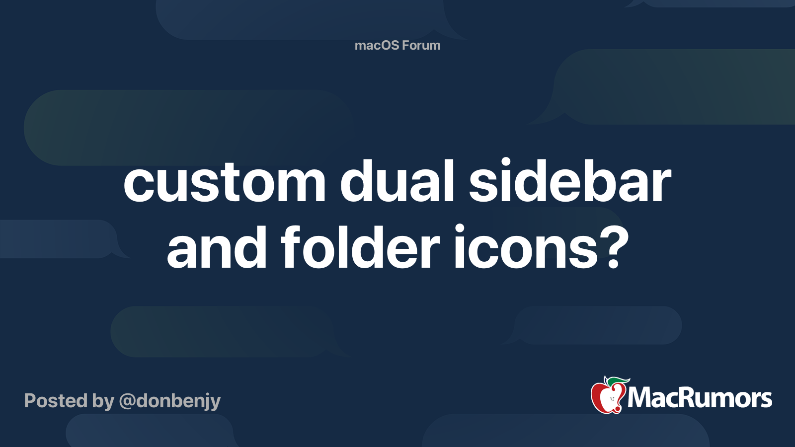 custom dual sidebar and folder icons? MacRumors Forums