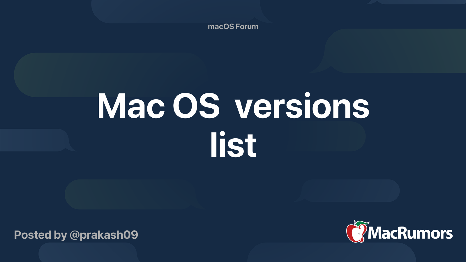 Mac Os Versions