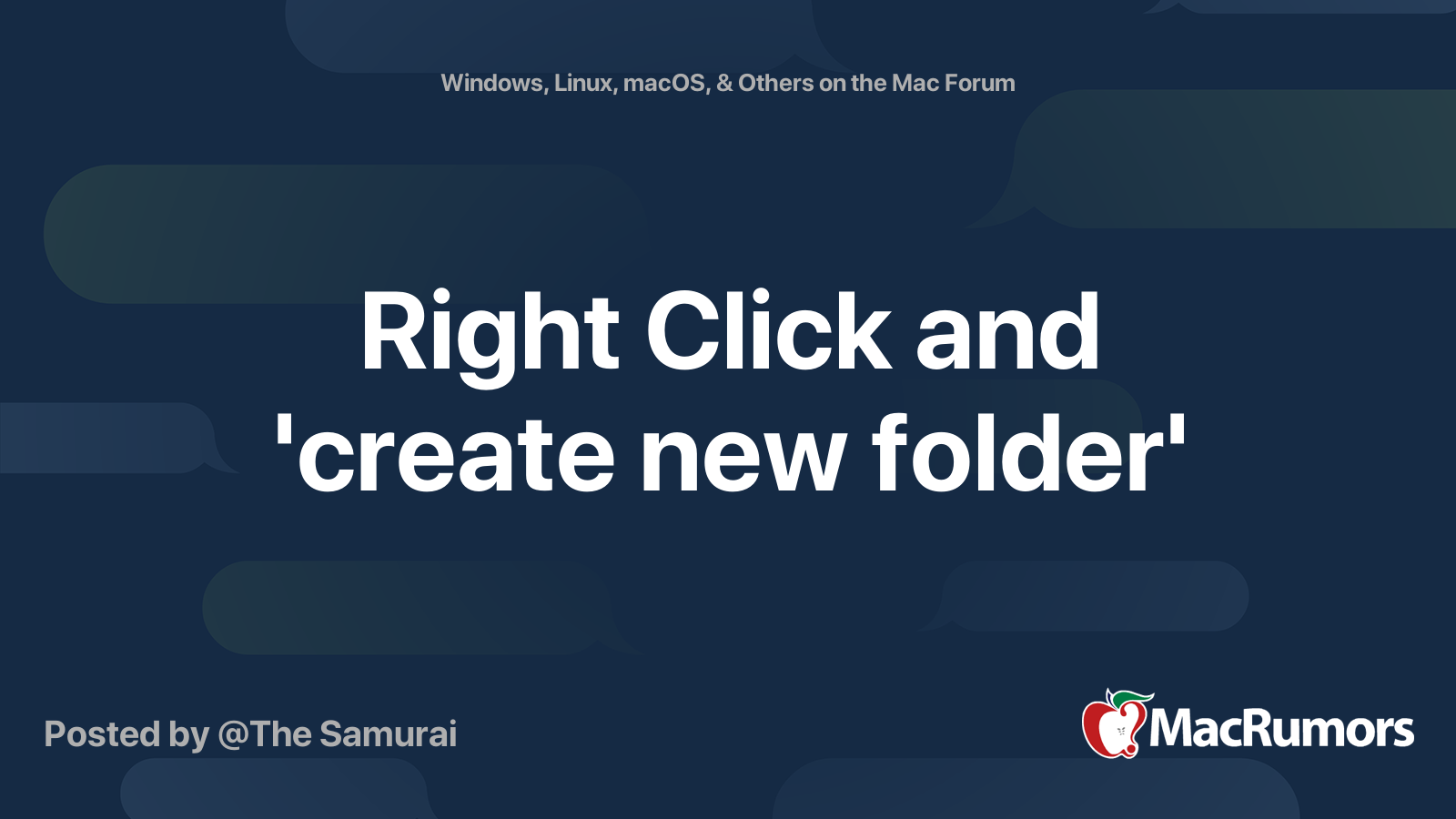 Right Click And Create New Folder Macrumors Forums