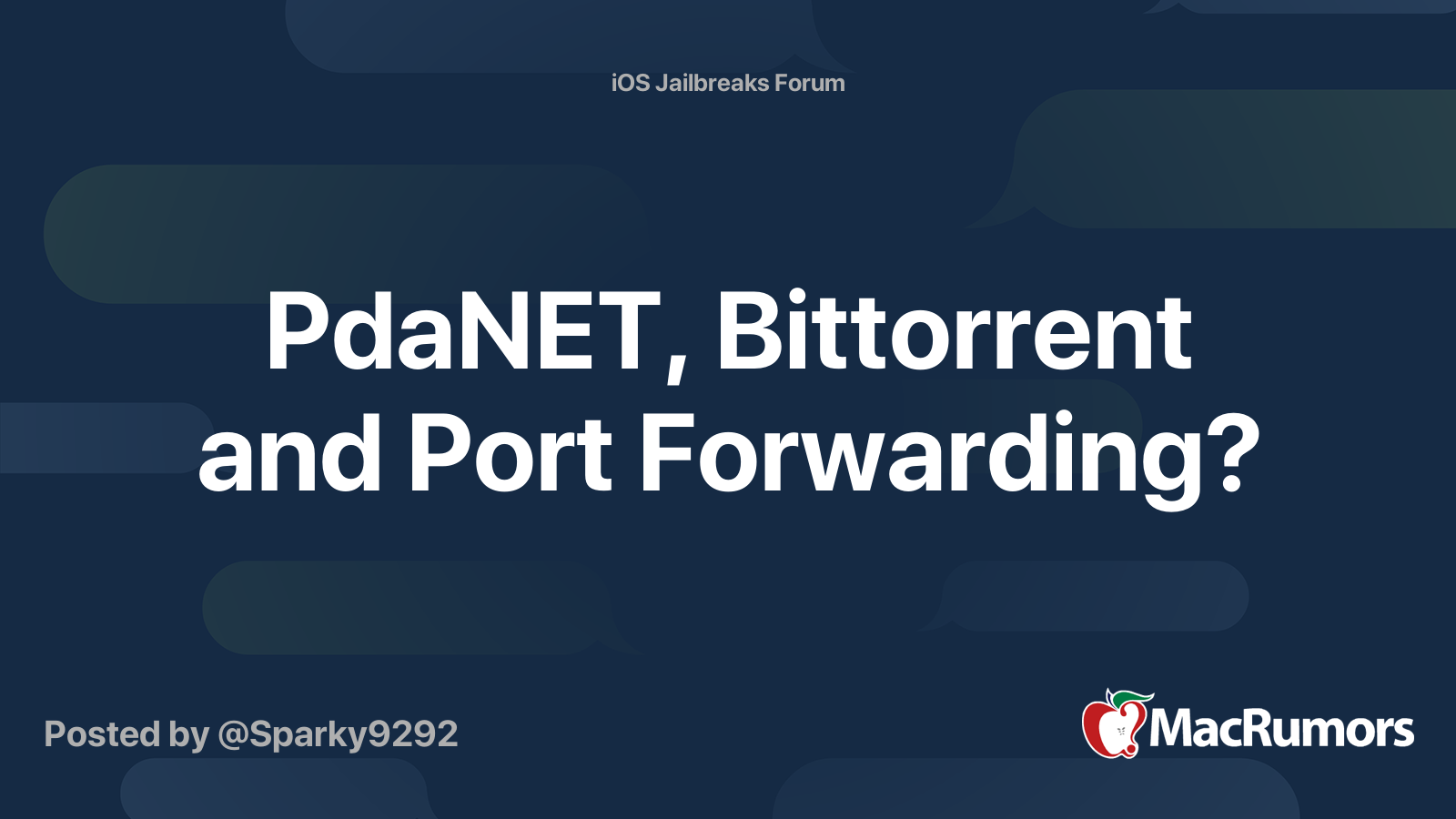 Bittorrent and Port Forwarding? MacRumors Forums