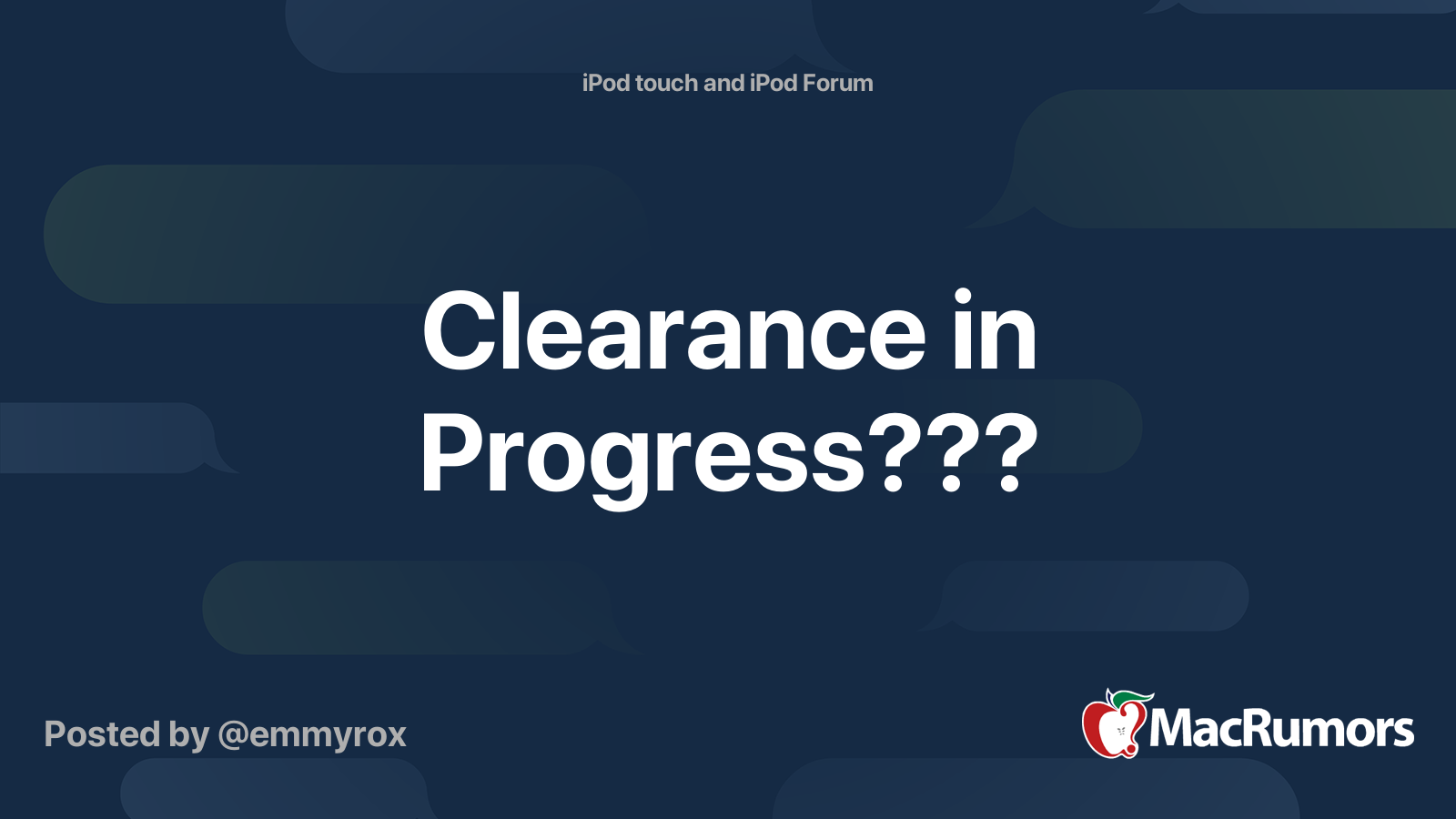 Clearance in Progress??? MacRumors Forums
