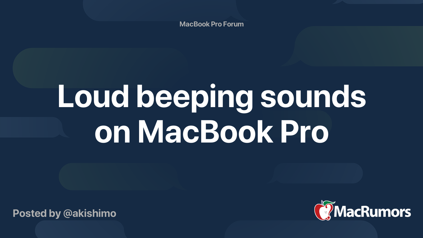 Loud beeping sounds on MacBook Pro MacRumors Forums