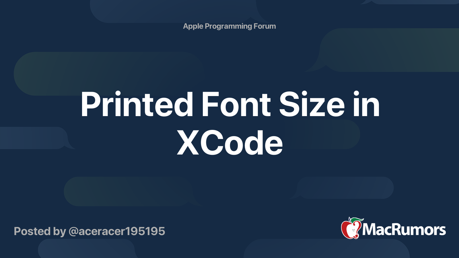 Download Printed Font Size In Xcode Macrumors Forums PSD Mockup Templates