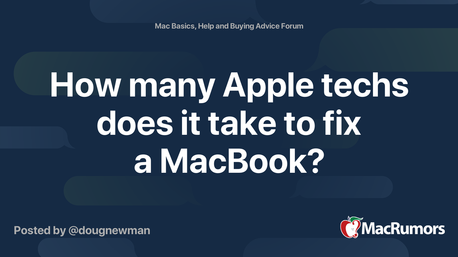 How many Apple techs does it take to fix a MacBook? | MacRumors Forums