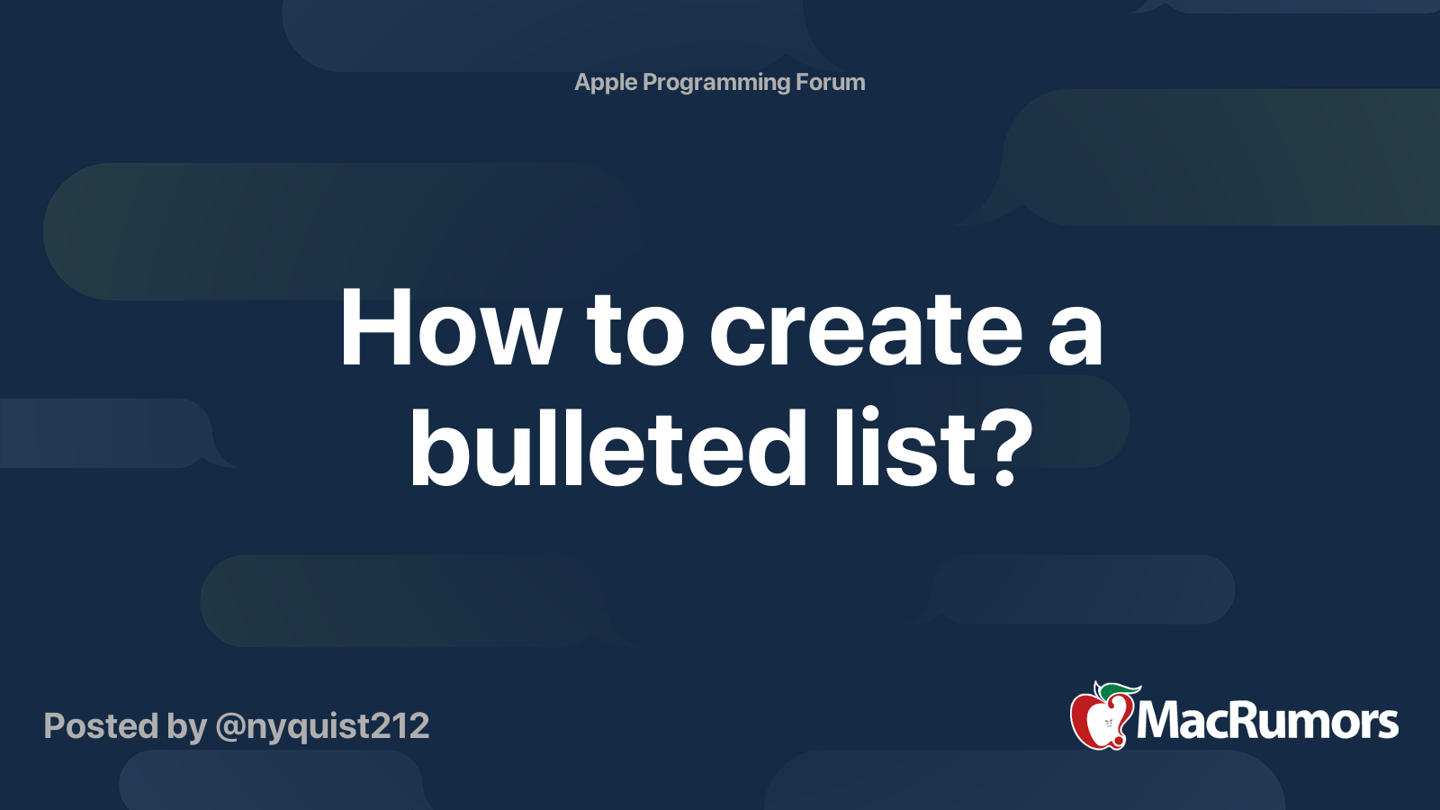 how-to-create-a-bulleted-list-macrumors-forums