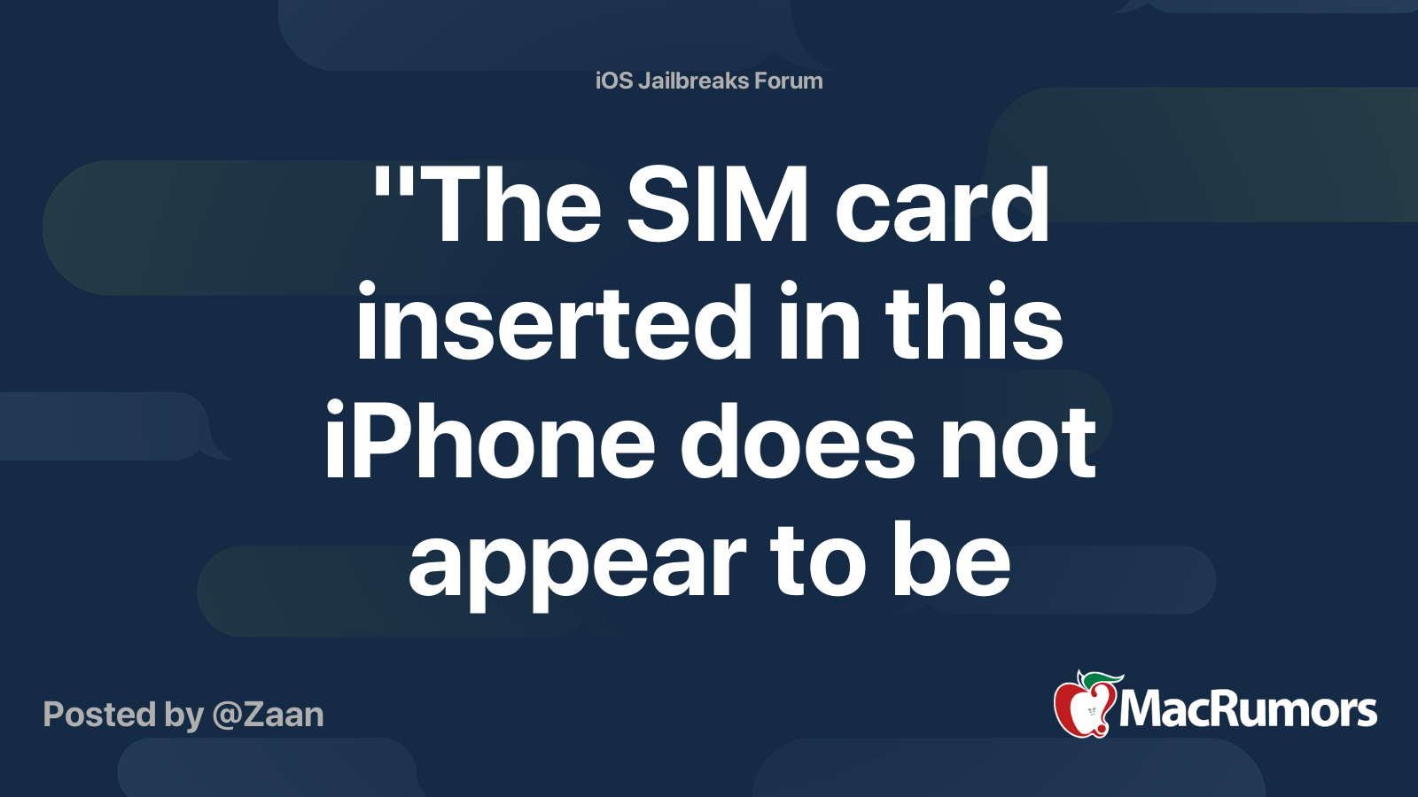 "The SIM card inserted in this iPhone does not appear to be supported