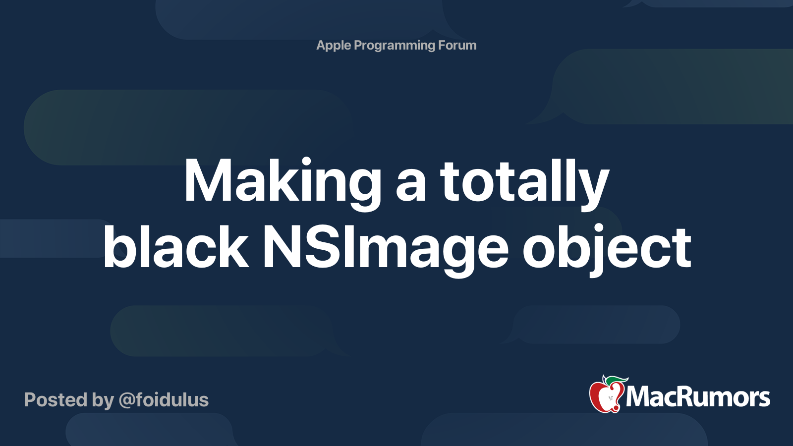 Making a totally black NSImage object | MacRumors Forums