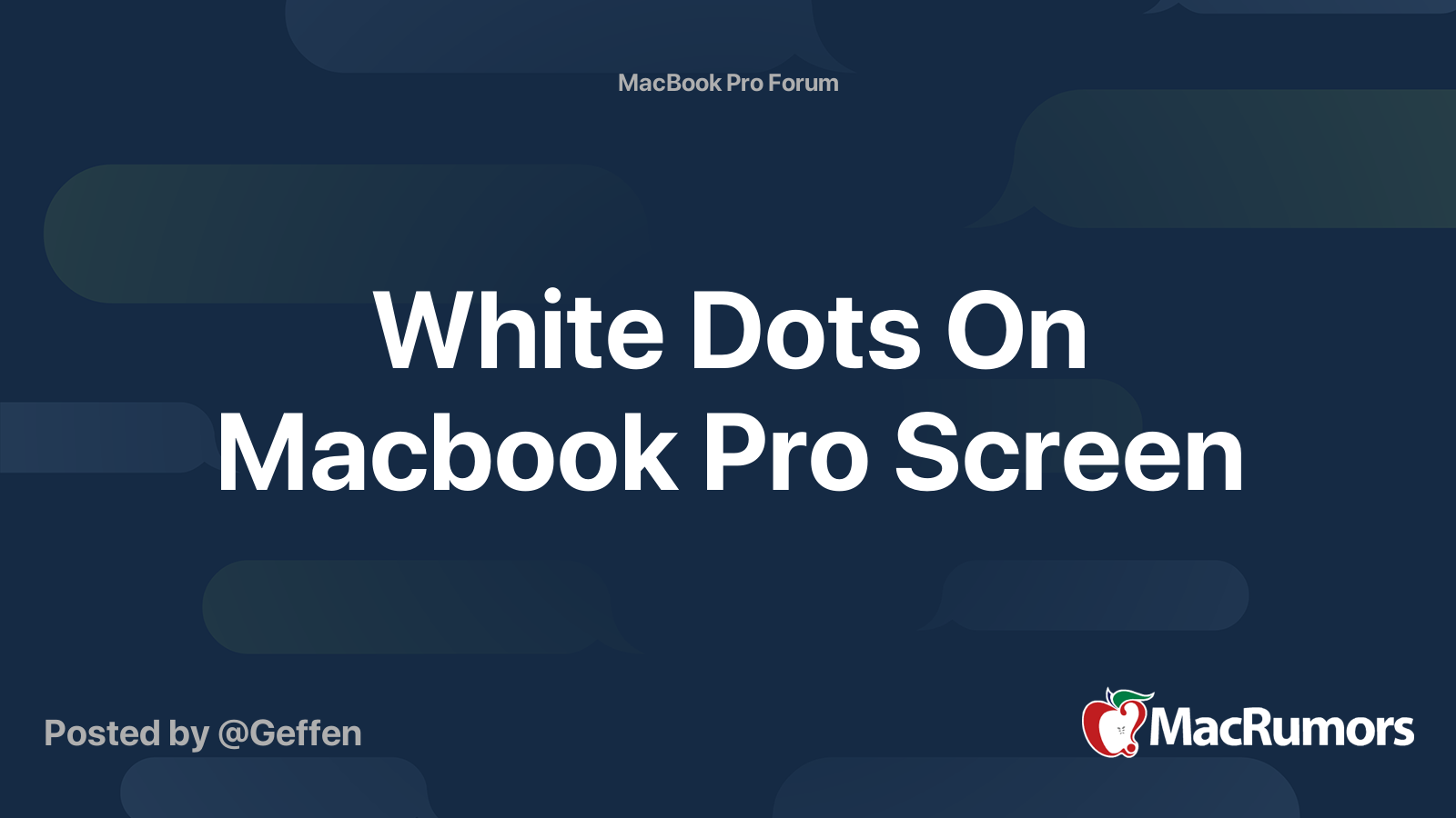 White Dots On Macbook Pro Screen MacRumors Forums